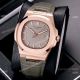 Best Copy Patek Philippe Nautilus 40mm Watches Rose Gold Brown Leather Band (3)_th.jpg